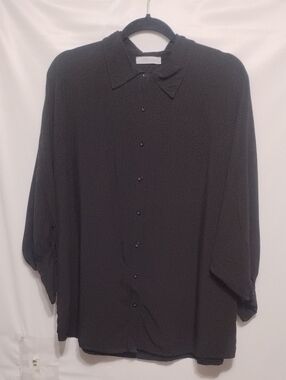 Cobblestone Remi Oversize Dolman Sleeve Classic Black  Button-Up Shirt